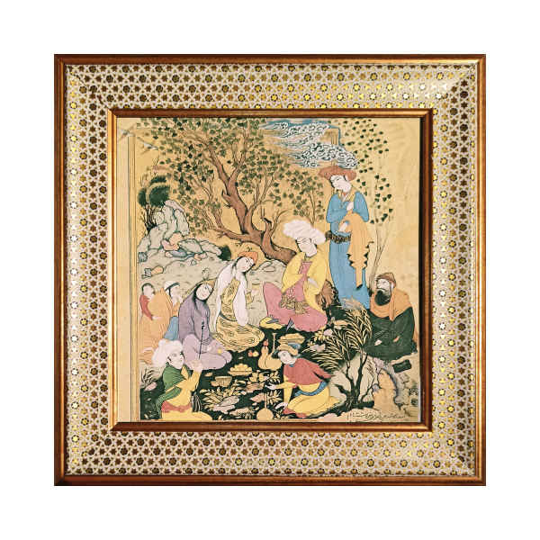 Main image of 装饰性波斯镶框瓷砖 – 《列王纪》灵感：微缩画