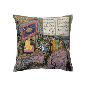 天鹅绒印花靠垫套 – Shahnameh 插画设计（2件套）