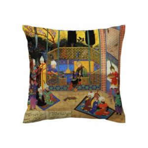 波斯天鹅绒靠垫套 – Shahnameh 微型插画（2件套）