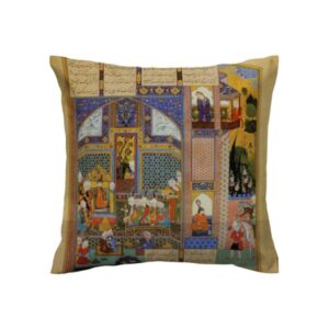 波斯天鹅绒靠垫套 – 印花 Shahnameh 设计（2件套）