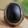 Thumbnail 3: 波斯玛瑙银戒指（男士款，优雅黑色）
