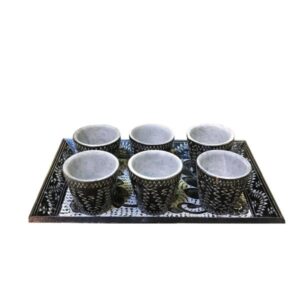 手工波斯石材茶咖具套装 – 雕刻“Tooran”款