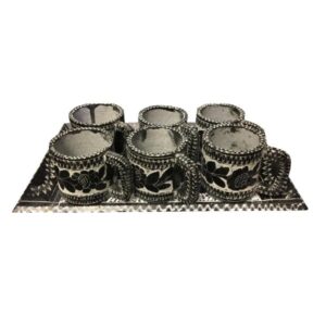 手工波斯石材茶咖具套装 – 雕刻“Golsang”款