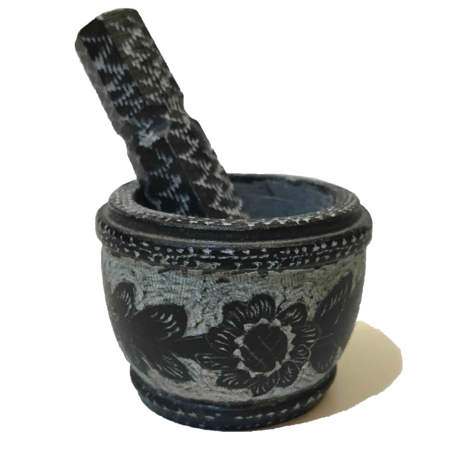 Main image of 石制研钵与研杵 – 传统波斯花卉图案 Khorshid