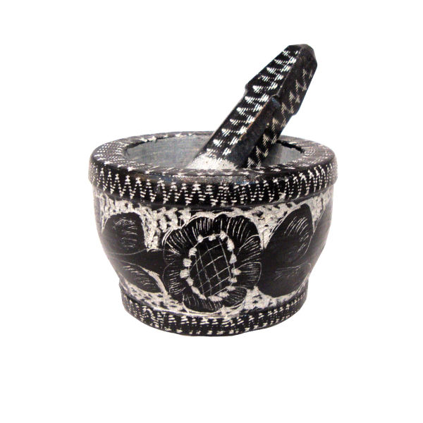 Main image of 石制研钵与研杵 – 传统波斯花卉图案 Sarang