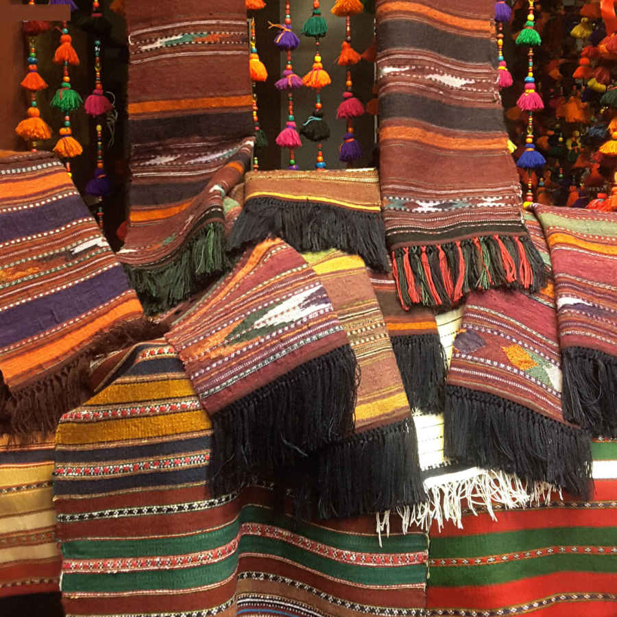 正宗波斯 Jajim 平织条纹地毯 Vira