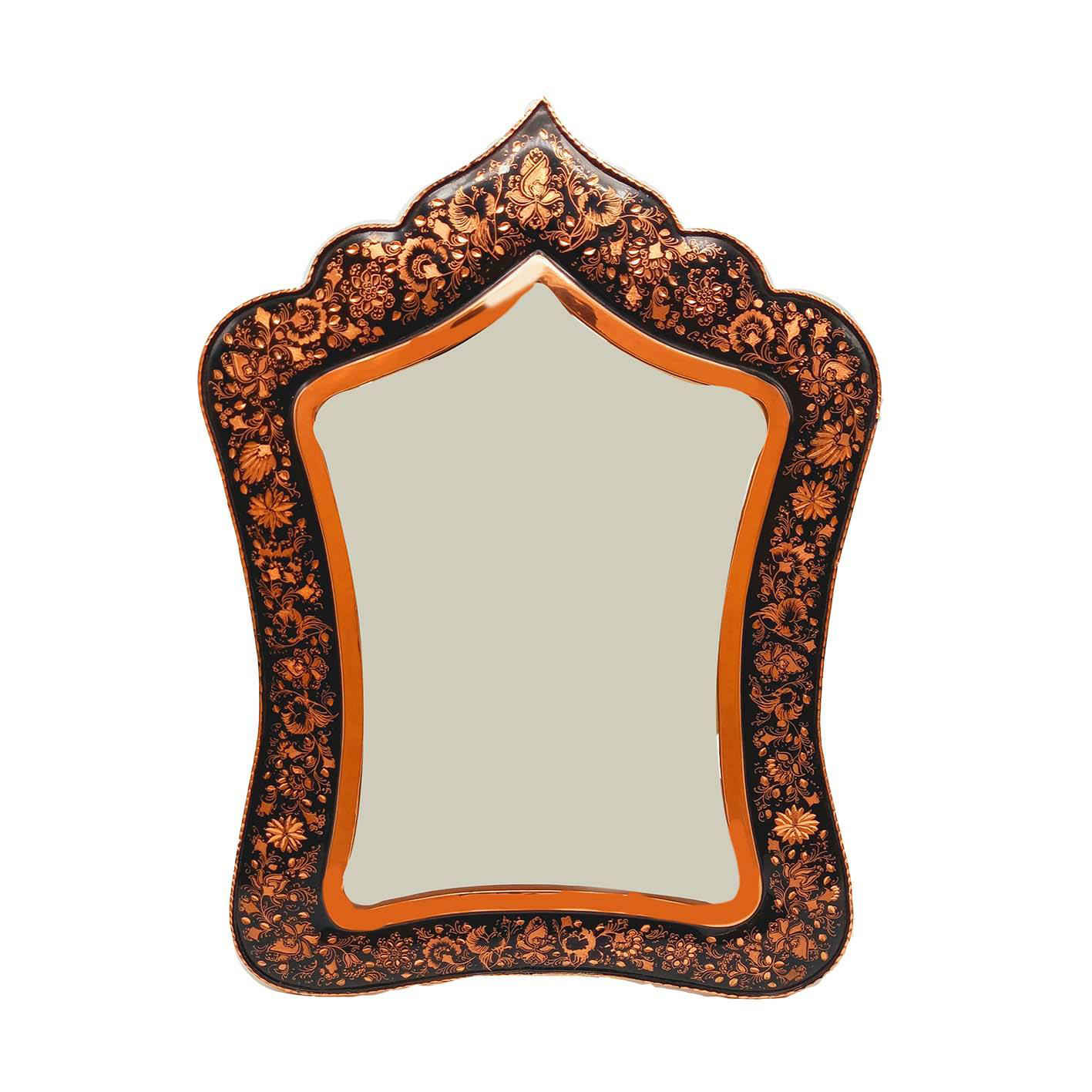 波斯雕刻铜质镜框与烛台套装 – 加拉姆扎尼工艺