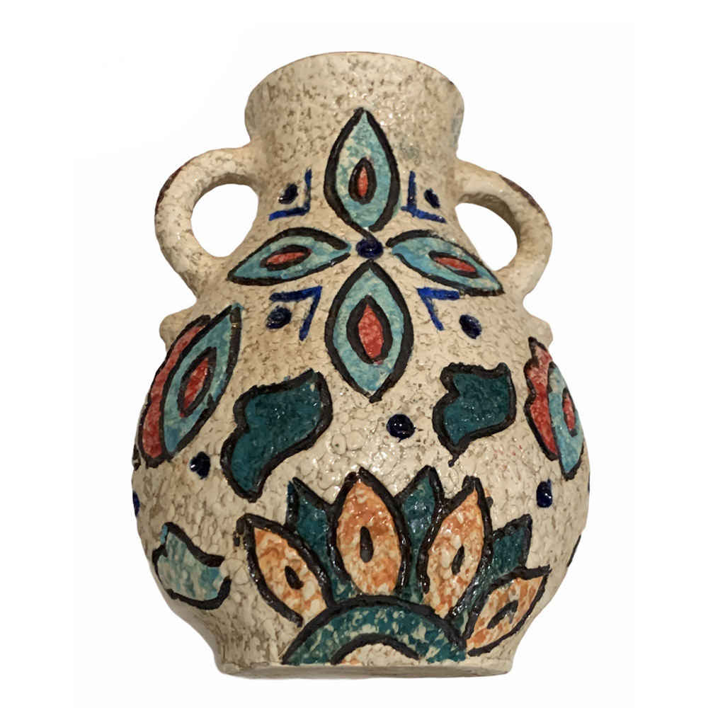 手工波斯陶艺装饰花瓶 – 艺术图案 Golha