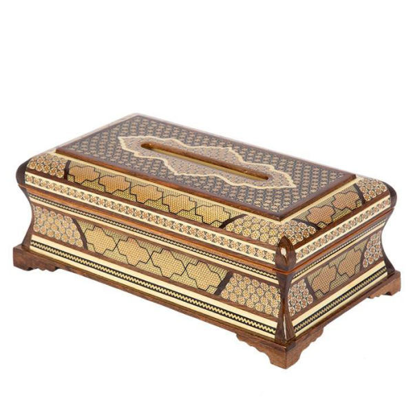 Main image of 手工波斯木质纸巾盒套 – Khatamkari Maral