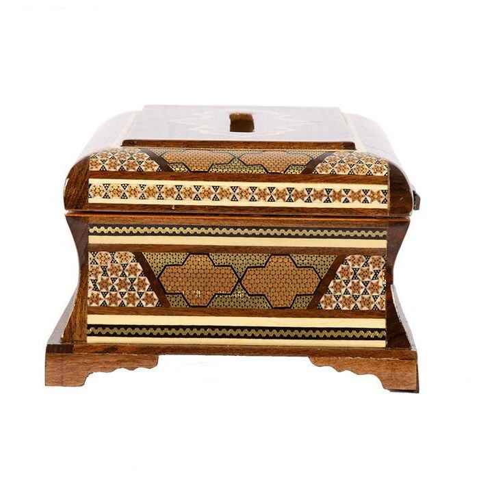 手工波斯木质纸巾盒套 – Khatamkari Maral