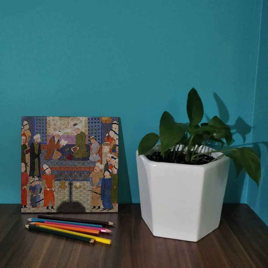 装饰性波斯陶瓷砖 – 灵感源自波斯史诗《列王纪》：科学家