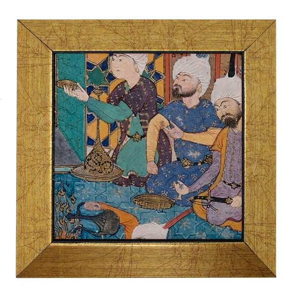 Main image of 装饰性波斯镶框瓷砖 – 《列王纪》灵感：朋友