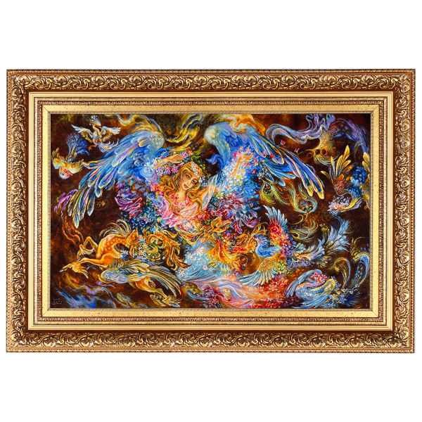 Main image of 手工打结波斯挂毯 来自塔布里兹 Mozhde Gol 微型画图案