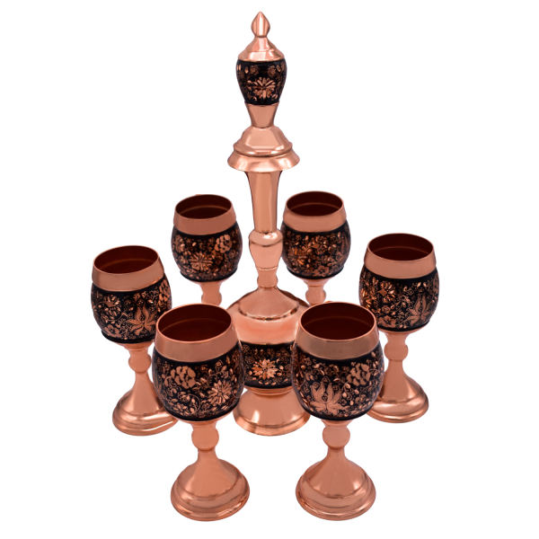 Main image of 加拉姆扎尼工艺波斯铜质水壶与杯子套装