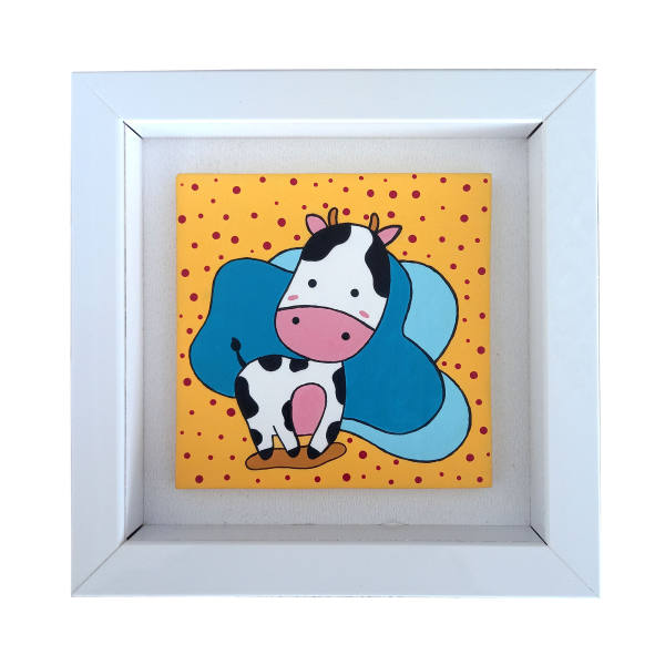 Main image of 装饰性陶瓷艺术 – 黄色奶牛款式