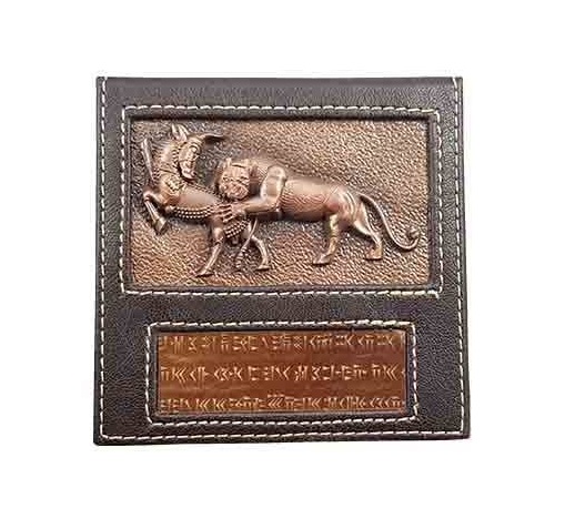 桌面便签纸收纳盒 – 木质与皮革，Achaemenid 狮子款