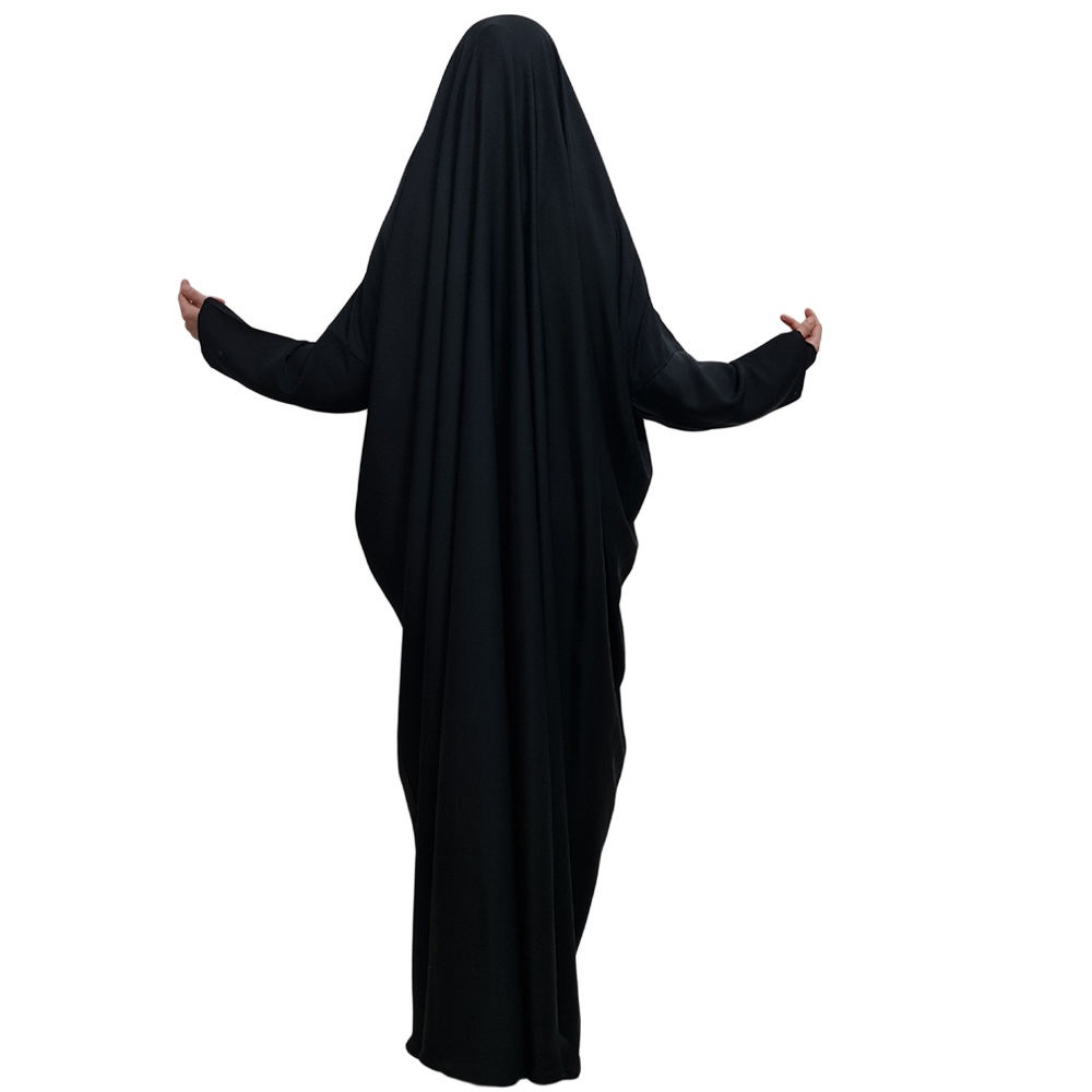 伊斯兰阿拉伯黑色长袍 带袖 女士祈祷用 – TChador 款