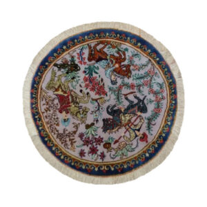 手工结制波斯地毯主题丝绸桌布 – Hunting 款