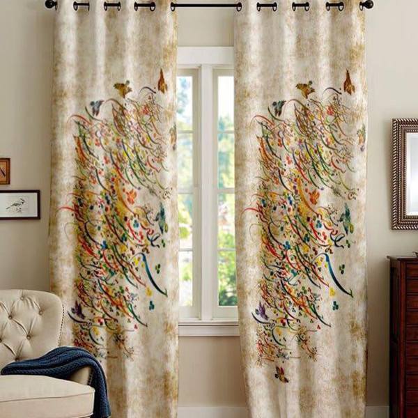 Main image of 印花波斯天鹅绒打孔窗帘 – 彩色诗歌款