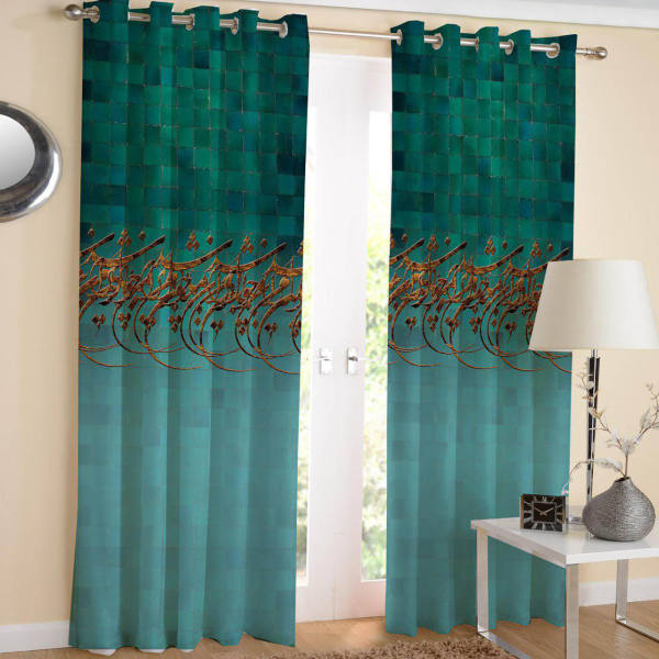 印花波斯天鹅绒打孔窗帘 – 波斯诗歌款