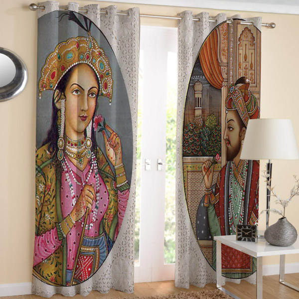 印花波斯天鹅绒打孔窗帘 – 学者款