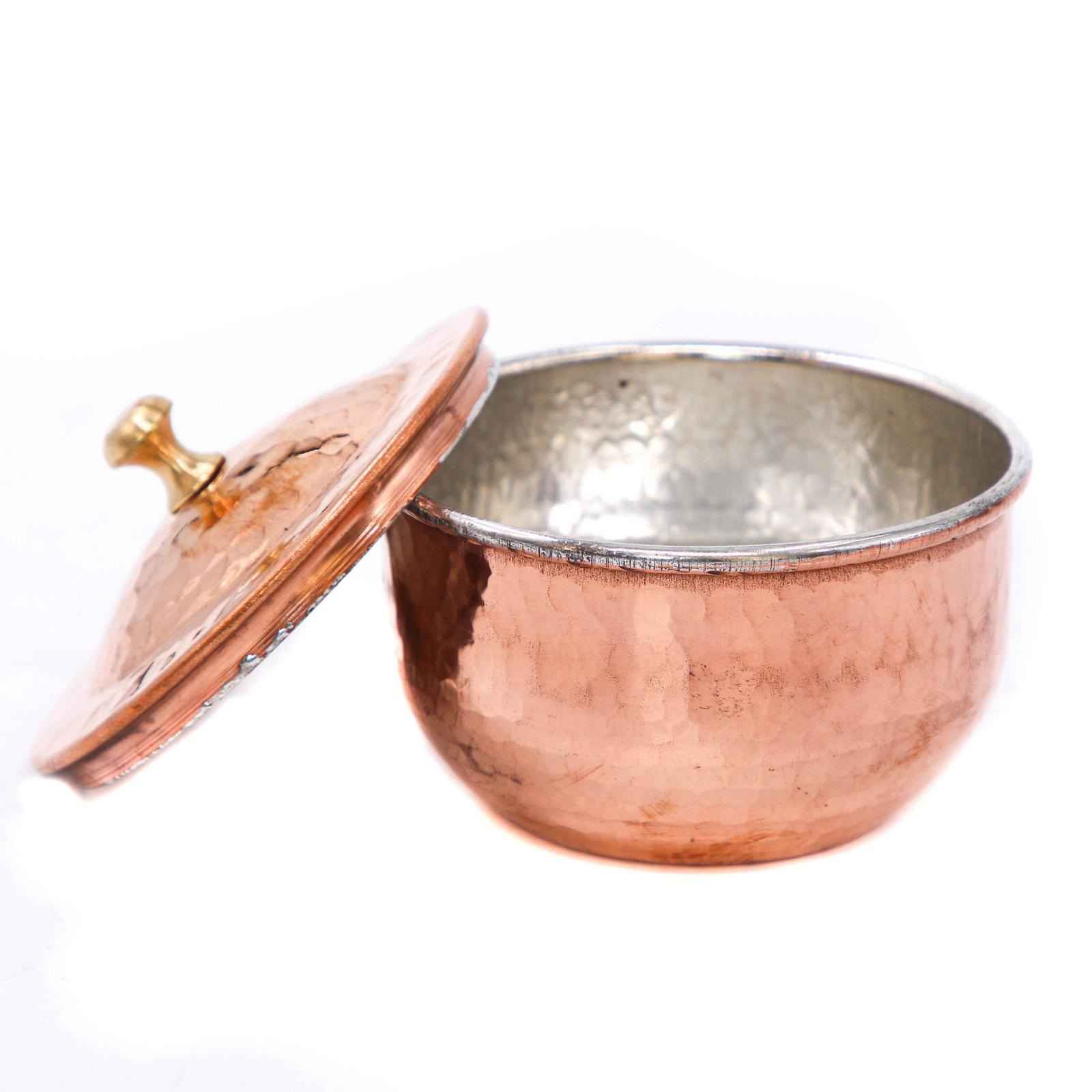 手工制作波斯铜糖罐 – 锤纹 Chestnut 款