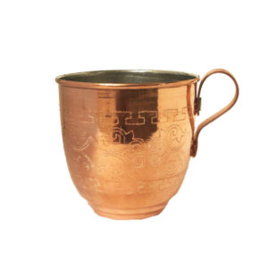 波斯铜杯 – 手工制作，带把手，适合冷饮 – 锤纹 Versace