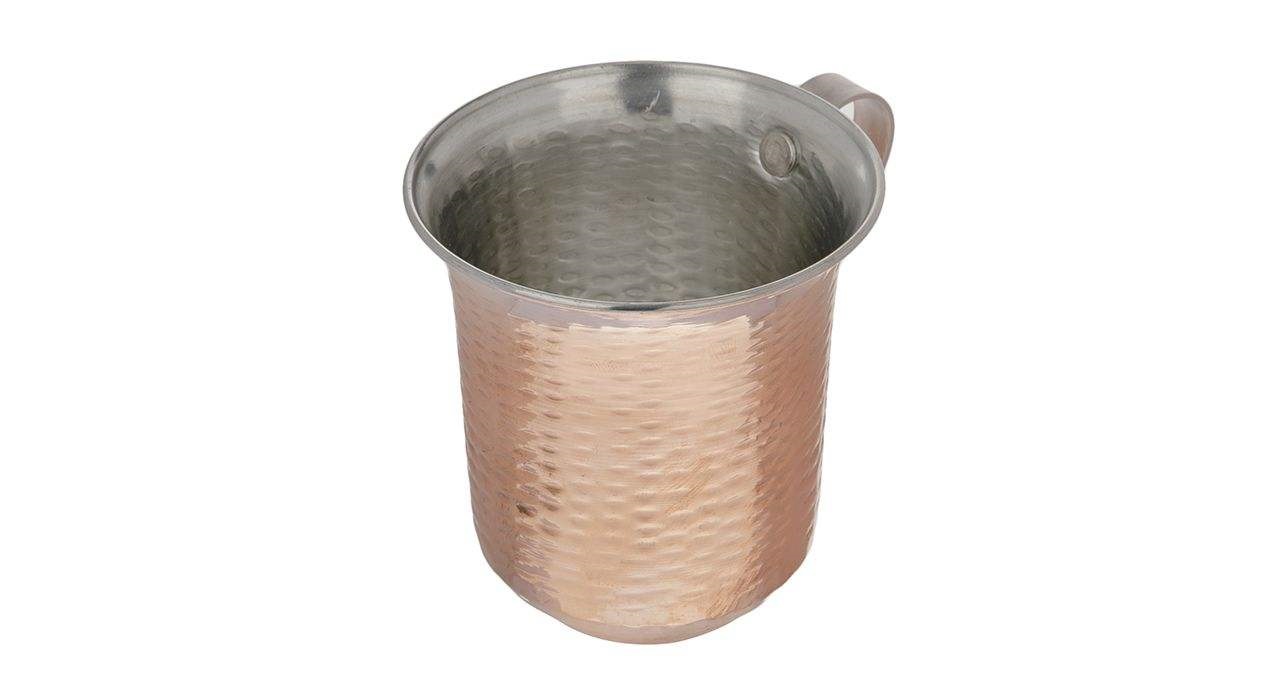 6件套波斯铜杯 – 手工制作，带把手，适合冷饮 – 锤纹 Zanjani