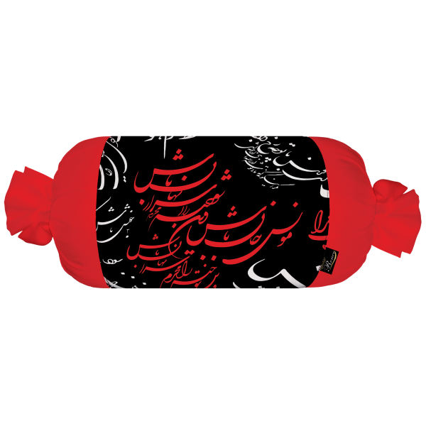 配红色天鹅绒面料的传统波斯圆柱抱枕