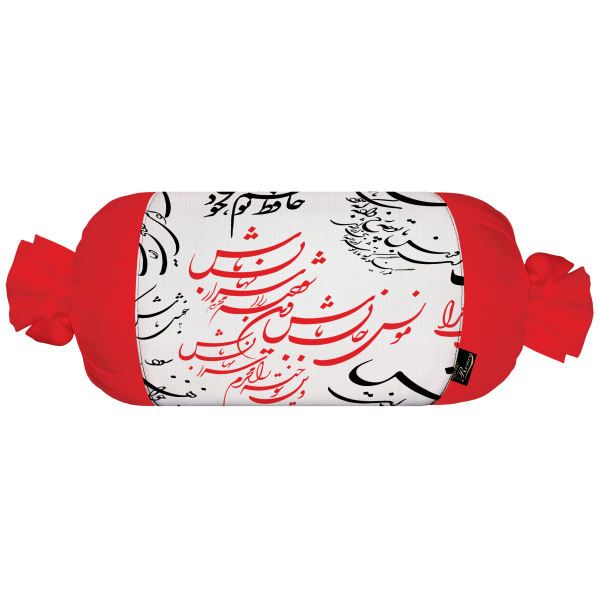 Main image of 配红色天鹅绒面料的传统波斯圆柱抱枕