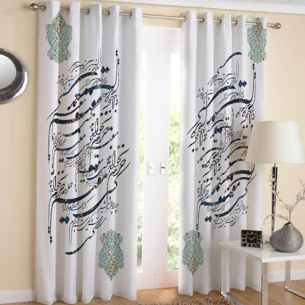印花波斯天鹅绒打孔窗帘 – 波斯诗歌款