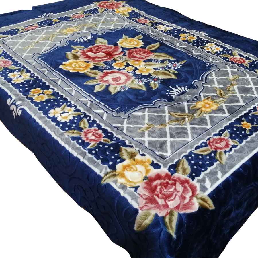 Golbaft 波斯单人床毯 藏青色