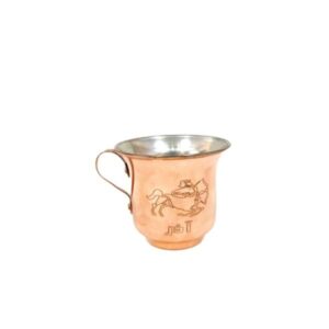 波斯铜杯 – 手工制作，带把手，适合冷饮 – 锤纹 Azar