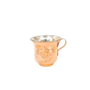 波斯铜杯 – 手工制作，带把手，适合冷饮 – 锤纹 Esfand
