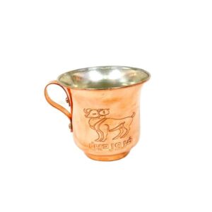 波斯铜杯 – 手工制作，带把手，适合冷饮 – 锤纹 Farvardin