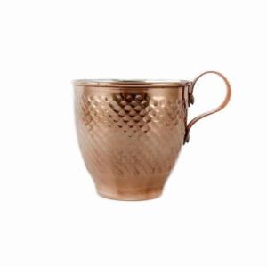 波斯铜杯 – 手工制作，带把手，适合冷饮 – 锤纹 Khomre