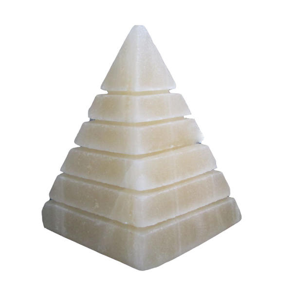 Main image of 金字塔盐灯 – 手工雕刻天然石纹款