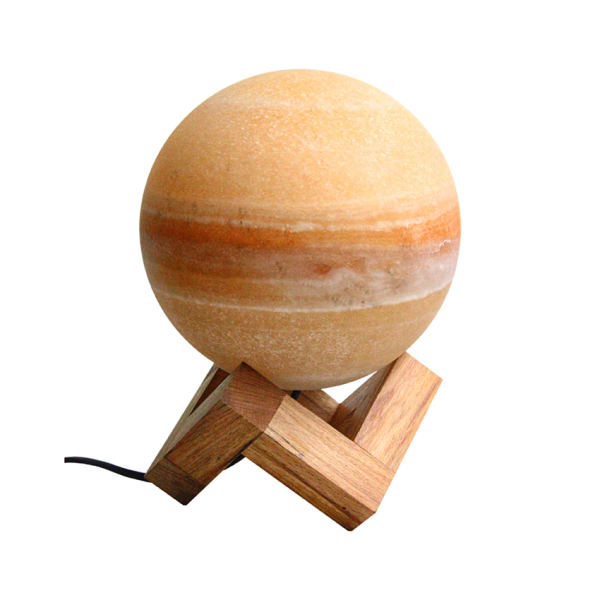 Main image of 波斯地球仪盐灯 – 手工“行星”设计 带木质底座