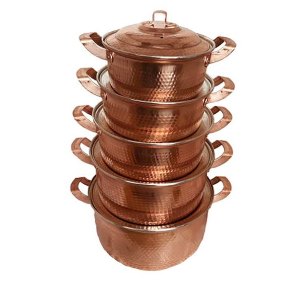 Main image of 波斯铜汤锅 – 传统锤花炊具 五件套