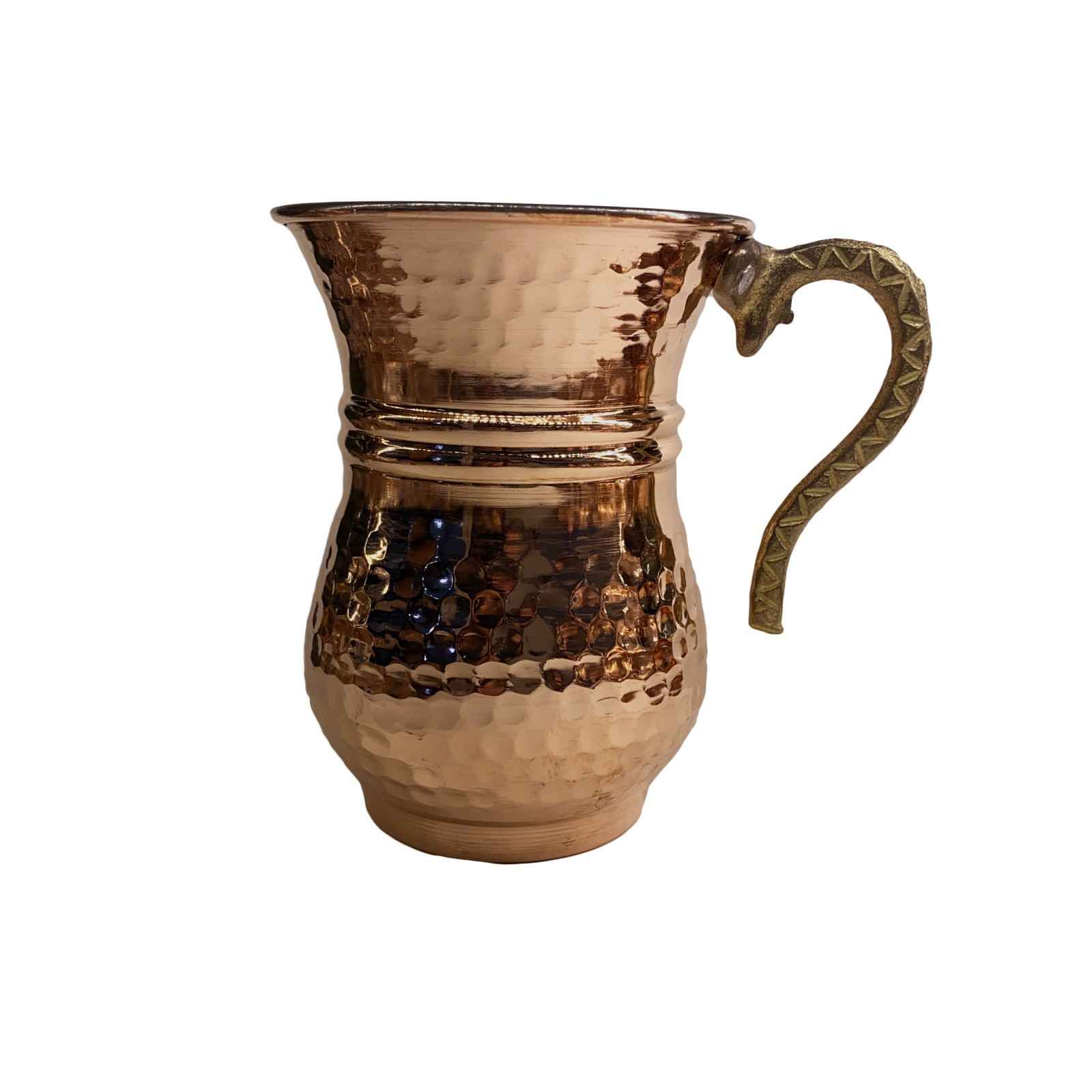 6件套波斯铜杯 – 手工制作，带把手，适合冷饮 – 锤纹