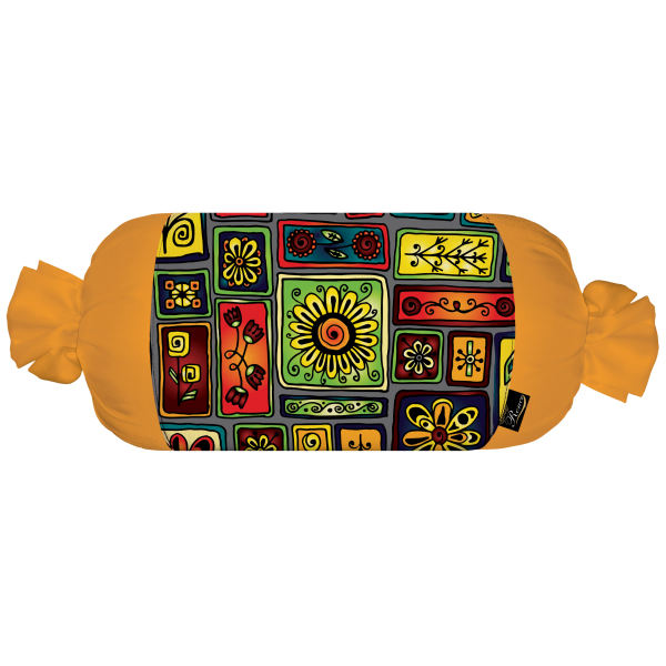 Main image of 配天鹅绒面料的传统波斯圆柱抱枕 Diana 款