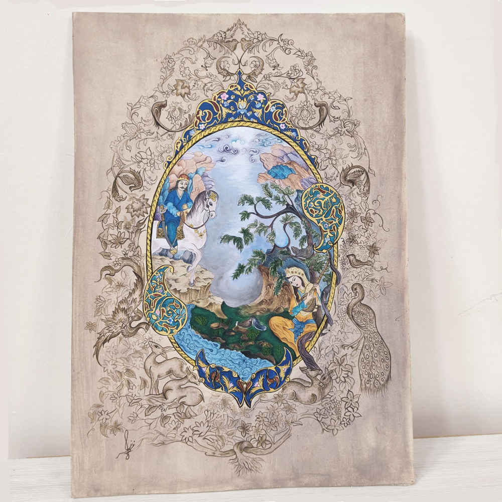 原创波斯细密画:水彩画 – Niloofar Hosseinpour作品《爱的世界》