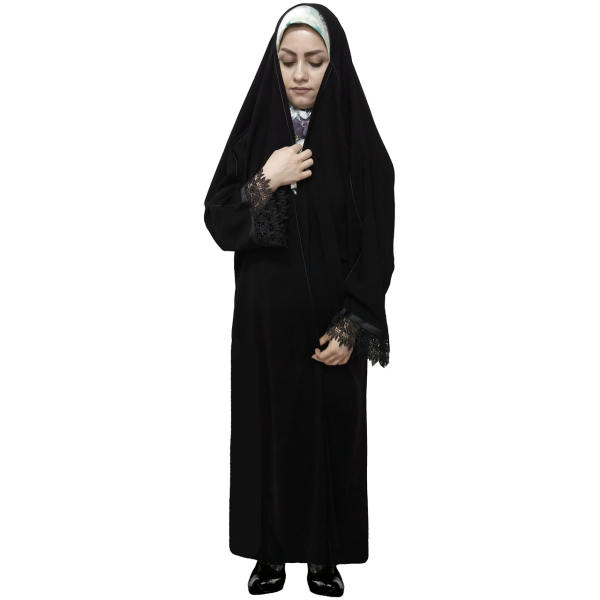 Main image of 伊斯兰阿拉伯黑色罩袍头巾 带袖女士祈祷服 – Tchador Hadis