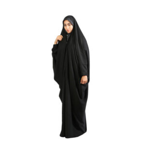 伊斯兰阿拉伯黑色罩袍头巾 女士祈祷服 – Sadafi