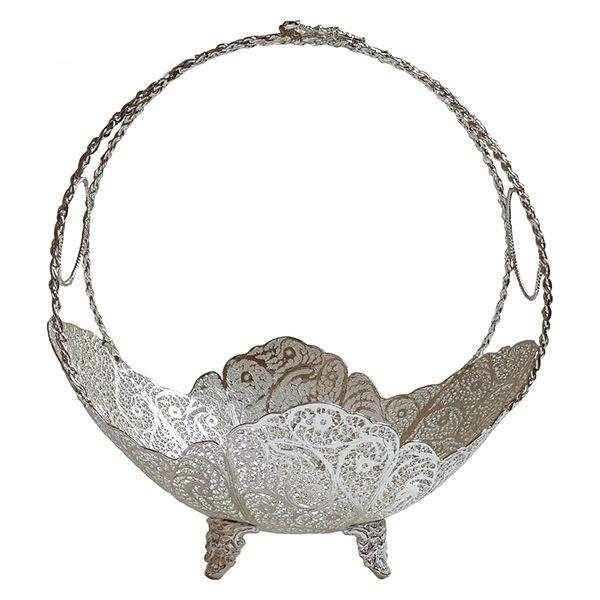 伊朗 Malileh-Kari 镶丝银果盘 Mah 款