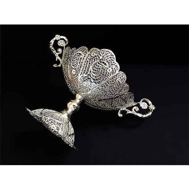 伊朗镶丝银果盘 Sun01 款