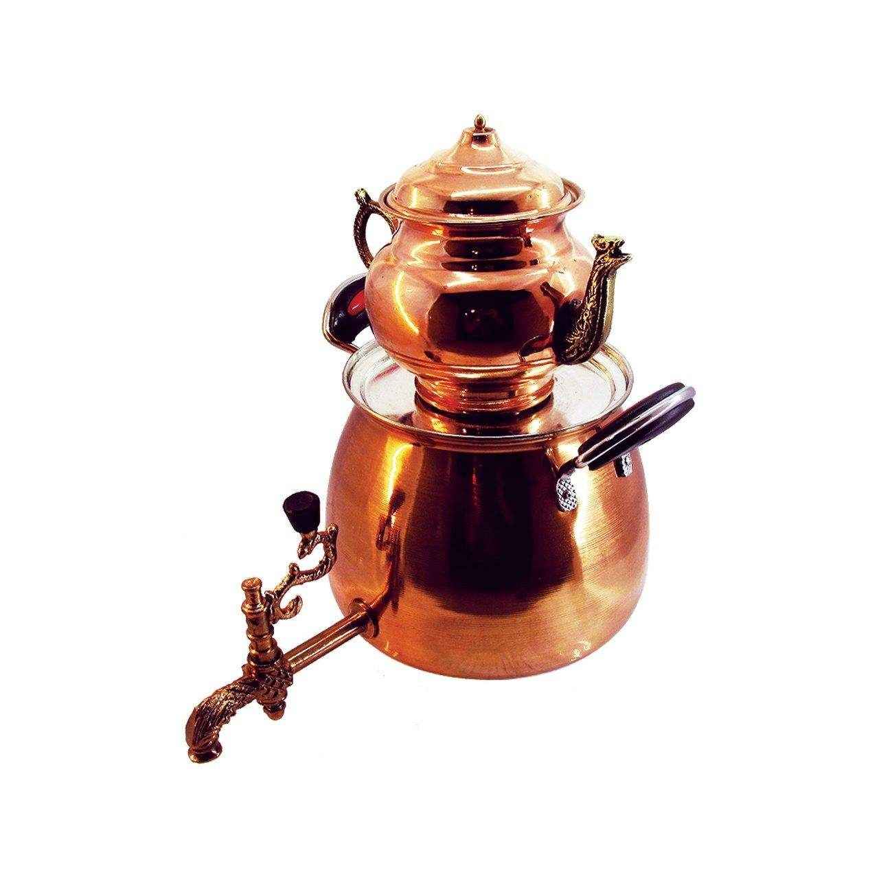 波斯铜炉顶式茶炊 带茶壶 3升