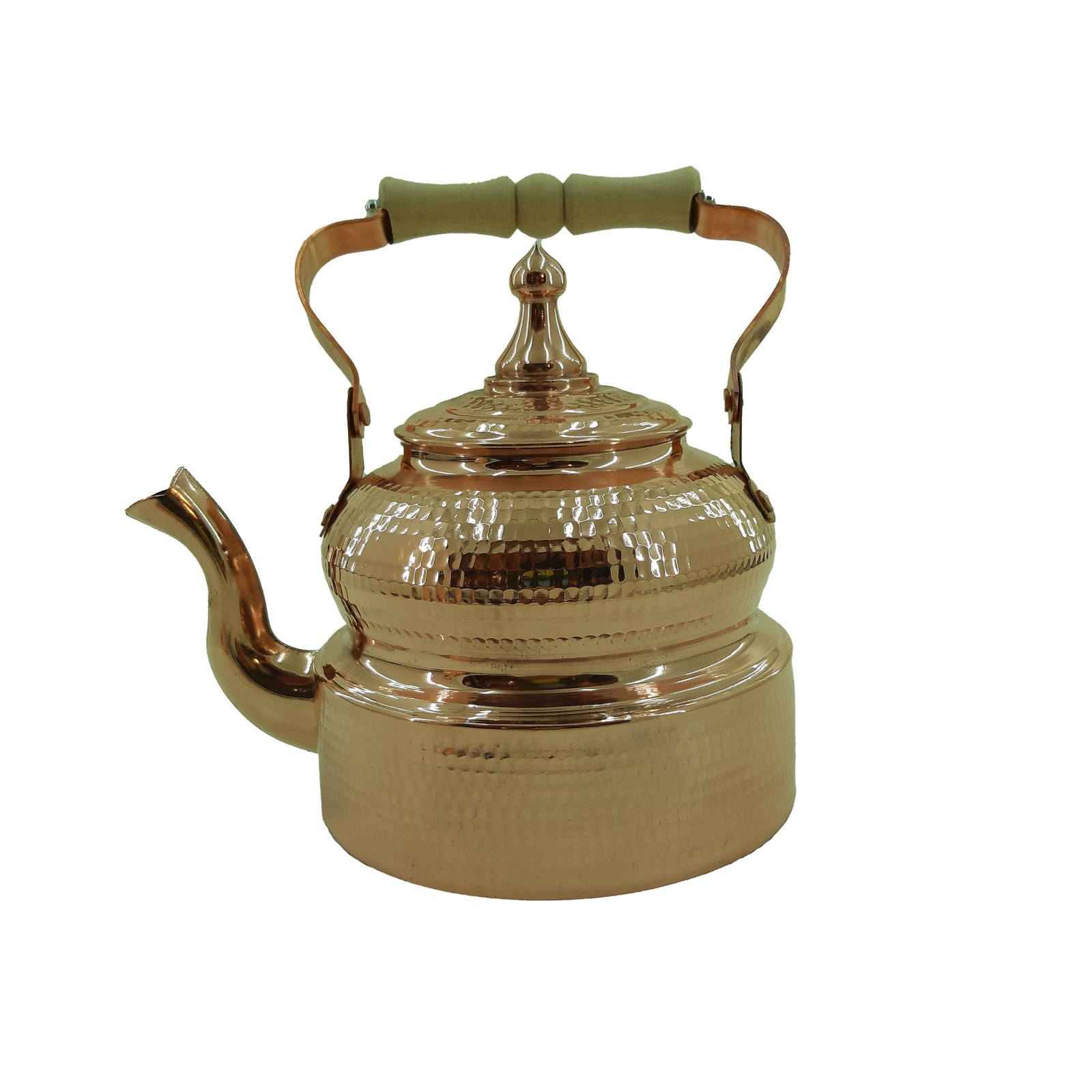 波斯铜双层茶壶 耐用锤花款 Qajar