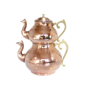 波斯铜双层茶壶 耐用锤花款 Raha