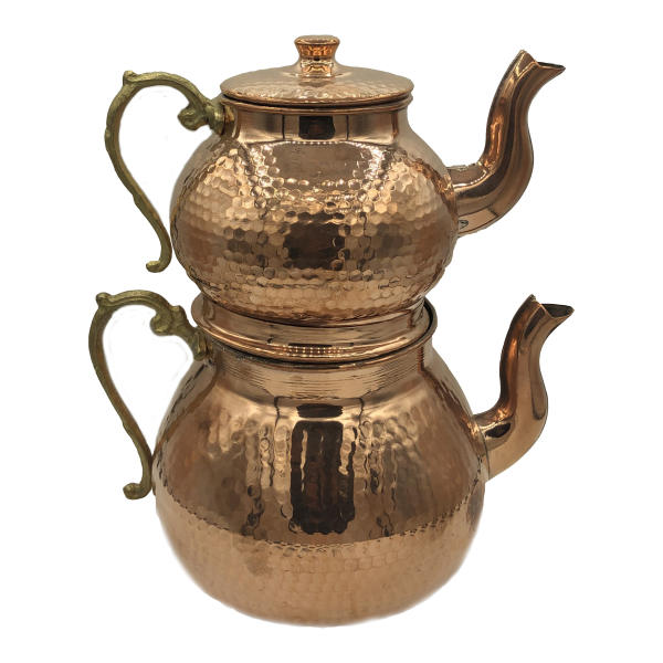 波斯铜双层茶壶 耐用锤花款 Silva